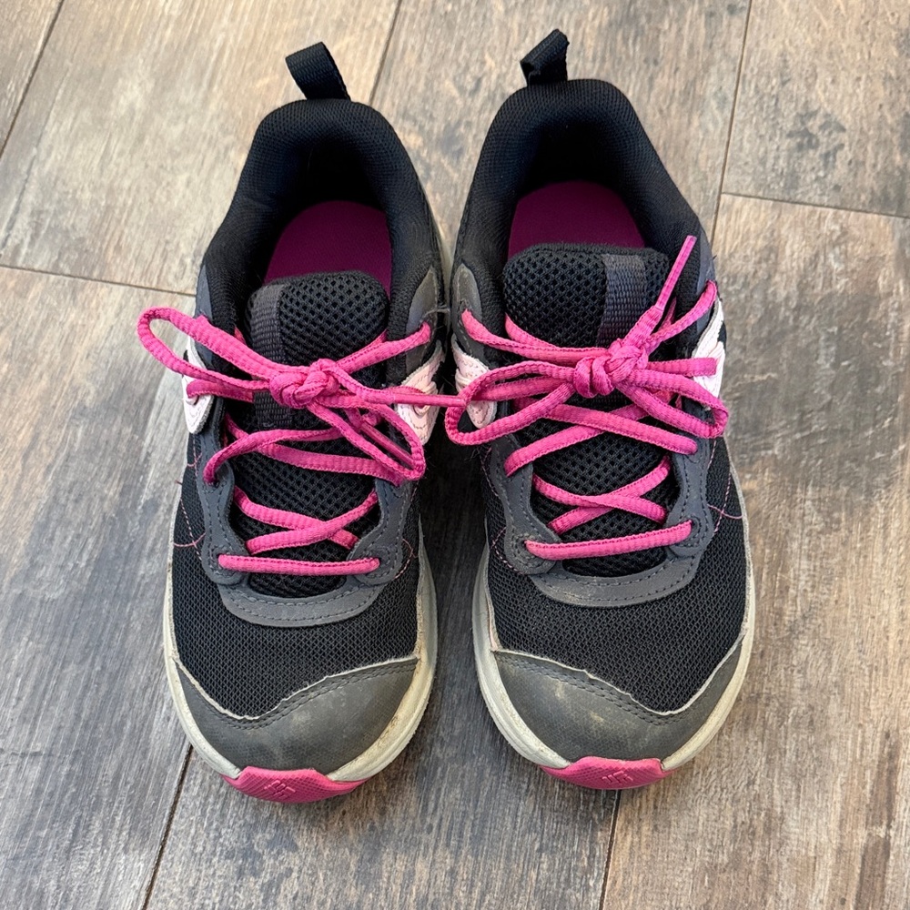 Columbia Black and Pink Kids Sneakers